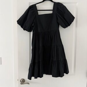 OAK + FORT Black Tiered Mini Dress